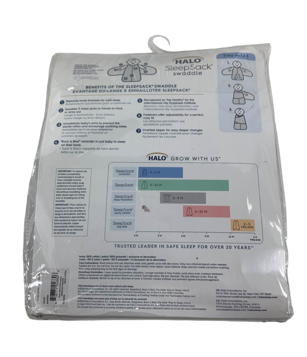 secondhand Halo SleepSack Swaddle, S, Blue Safari