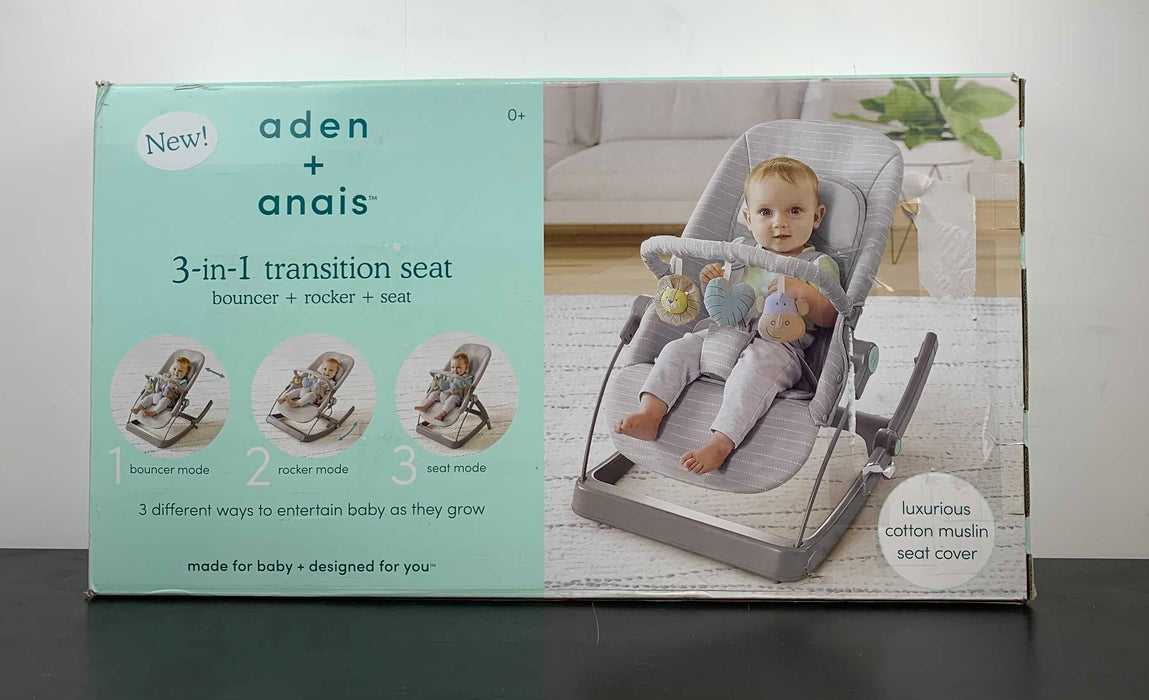 used Aden + Anais Baby Bouncer + Rocker + Seat, Grey Pinstripe