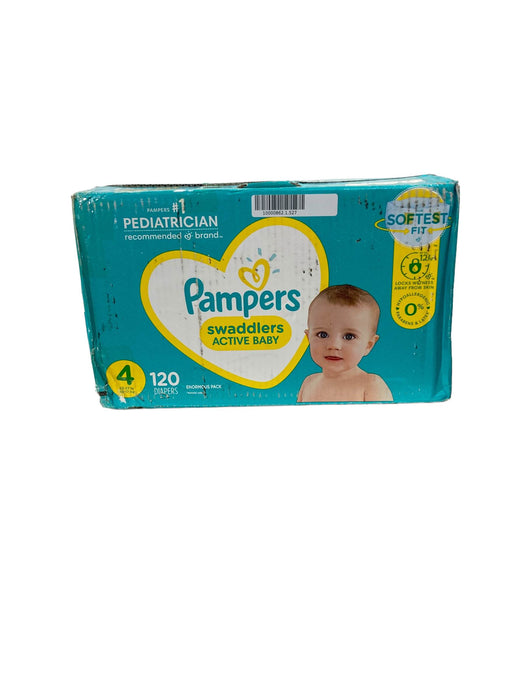 used Pampers Swaddlers Diapers, Size 4