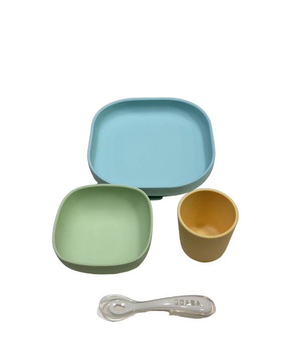 secondhand Beaba Silicone Suction Meal Set (Pack of 4), Pastel