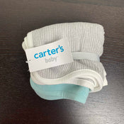secondhand Carter's Washcloth 6 Pack, Grey/White/Teal