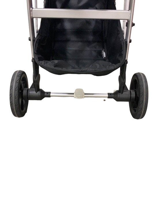 Mockingbird Single to Double Stroller, 2023, Silver with Black Leather, Watercolor Drops, Sage