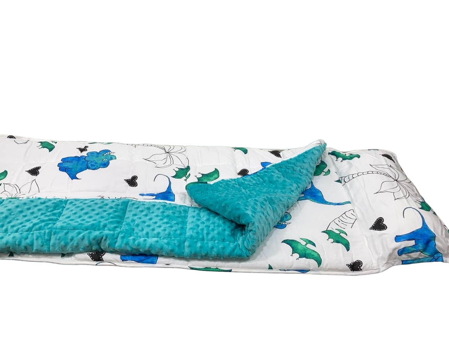 Shop JumpOff Jo Little Jo's Extra Long Nap Mat with Weighted Blanket, Tiny Dino Blue at Goodbuygears