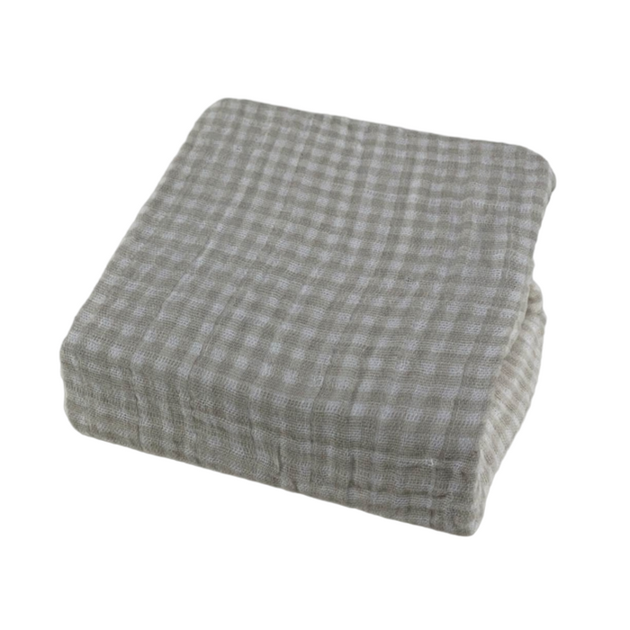 Shop Little Unicorn Cotton Muslin Fitted Crib Sheet, Tan Gingham at Goodbuygears
