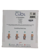 secondhand Comfy Cubs Easy Zipper Swaddles 2pack, Large Grey