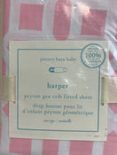 secondhand Pottery Barn Kids Fitted Crib Sheet, Peyton Geo Pink
