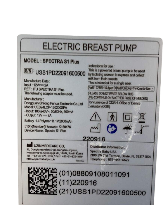 Shop Spectra Baby S1 Plus Premier Rechargeable Breast Pump at Goodbuygears