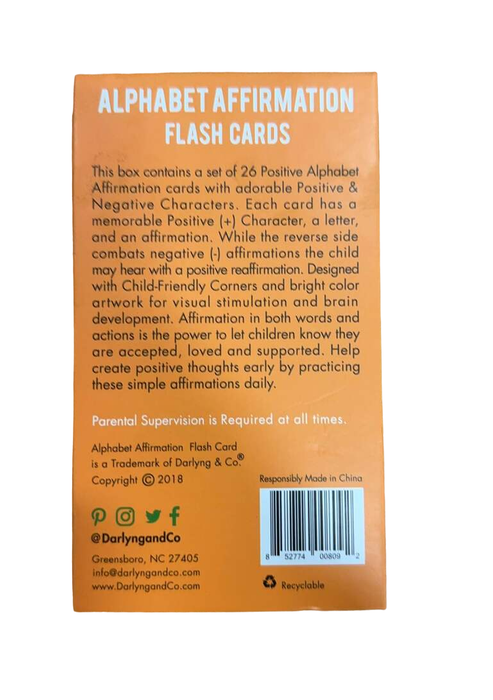 Shop Darlyng & Co. Alphabet Affirmation Flash Cards at Goodbuygears