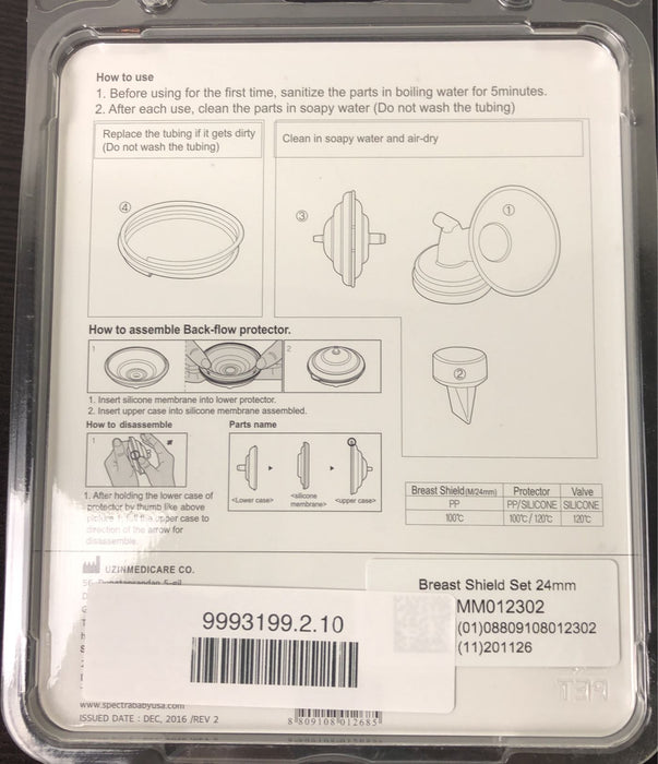 secondhand Spectra Baby Breast Shield Set, 24mm
