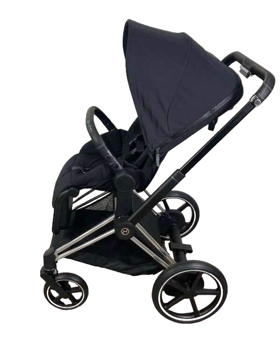 Shop Cybex E-PRIAM Electric Stroller, 2021, Chrome With Black Details, Premium Black at Goodbuygears