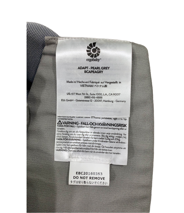 Shop Ergobaby Adapt Baby Carrier, Pearl Grey at Goodbuygears