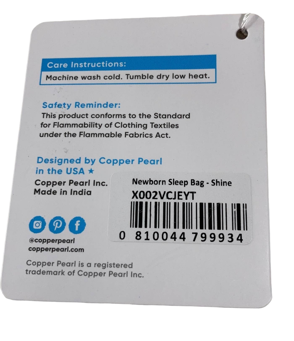 Shop Copper Pearl Sleep Bag, Shine, 0-6 Months, 1.25 TOG at Goodbuygears