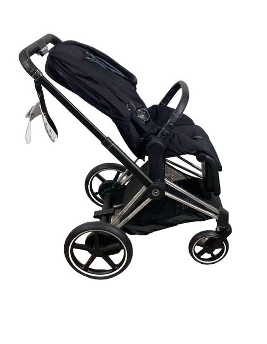 Shop Cybex E-PRIAM Electric Stroller, 2021, Chrome With Black Details, Premium Black at Goodbuygears