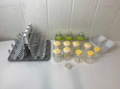 used BUNDLE Baby Bottles and Drying Rack