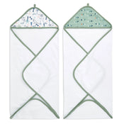 used Aden + Anais Essentials Cotton Muslin Hooded Towel, 2 Pack, Dinotime