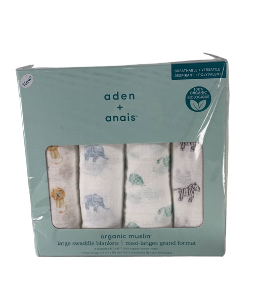 Shop Aden + Anais Swaddle Organic Cotton Muslin 4 Pack  Animal Kingdom 47" x 47" at Goodbuygears