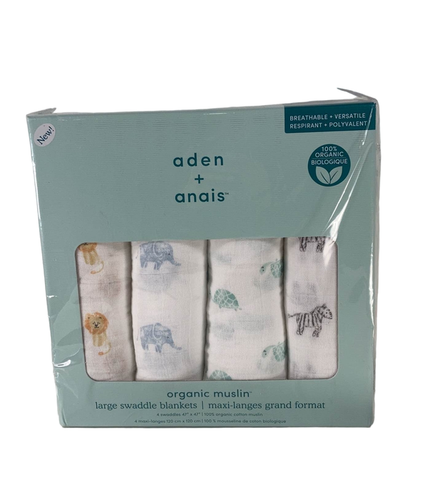 Shop Aden + Anais Swaddle Organic Cotton Muslin 4 Pack  Animal Kingdom 47" x 47" at Goodbuygears