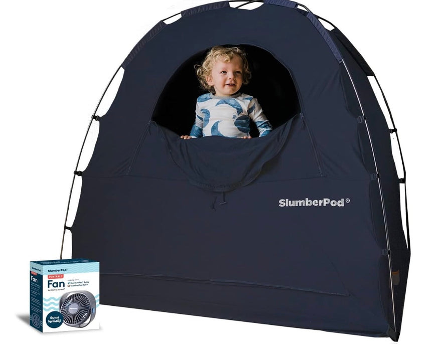Shop SlumberPod 3.0 Sleep Canopy with Fan, Black with Gray Accents at Goodbuygears