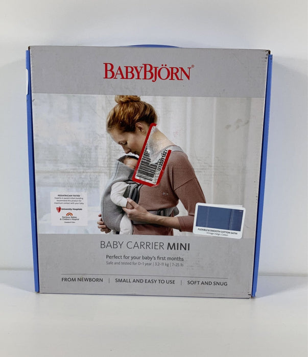 Shop BabyBjorn Baby Carrier Mini, Vintage Indigo Cotton at Goodbuygears