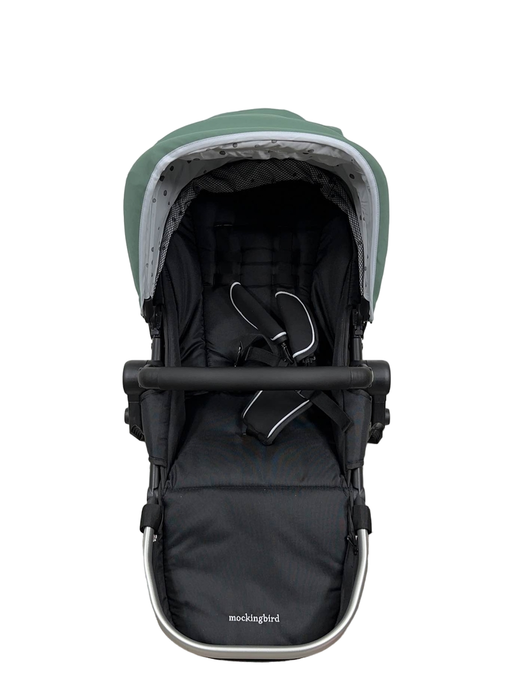 Shop Mockingbird 2nd Seat Kit With Extendable Canopy, Sage, Watercolor Drops, Silver with Black Leather at Goodbuygears