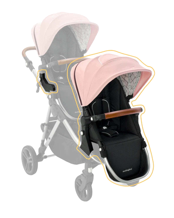 Shop Mockingbird 2nd Seat Kit with Extendable Canopy, Bloom, Windowpane, Silver With Penny Leather at Goodbuygears
