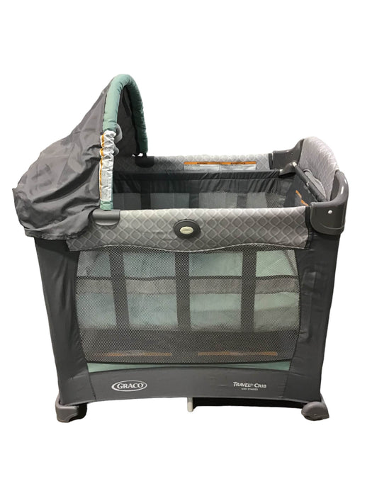 secondhand Graco Travel Lite Crib, Gray