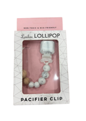 used LouLou Lollipop Pacifier Clip, Colour Pop, Marble