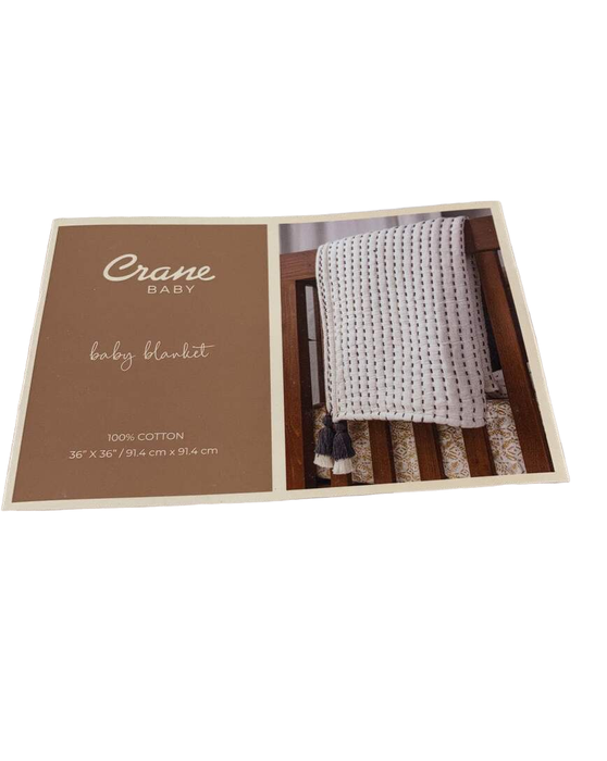 Shop Crane Baby Luxe Baby Blanket, White and Black Stitched Stripe at Goodbuygears