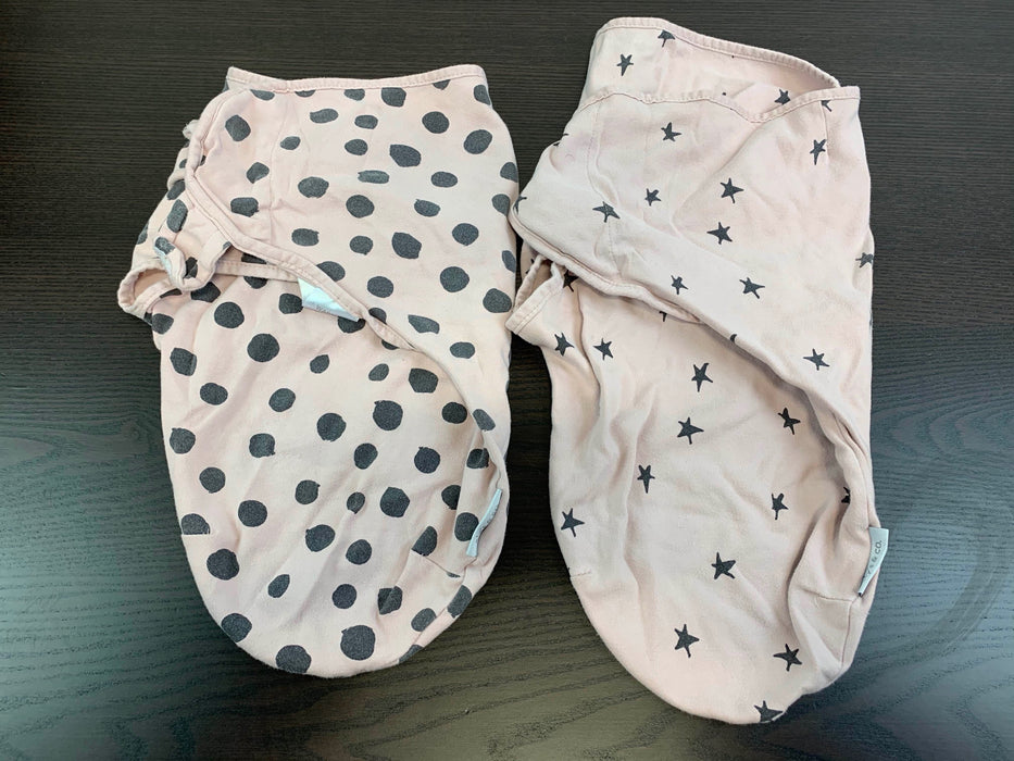 used Ely’s & Co Adjustable Swaddle Blanket 2 Pack, 0-3 Months