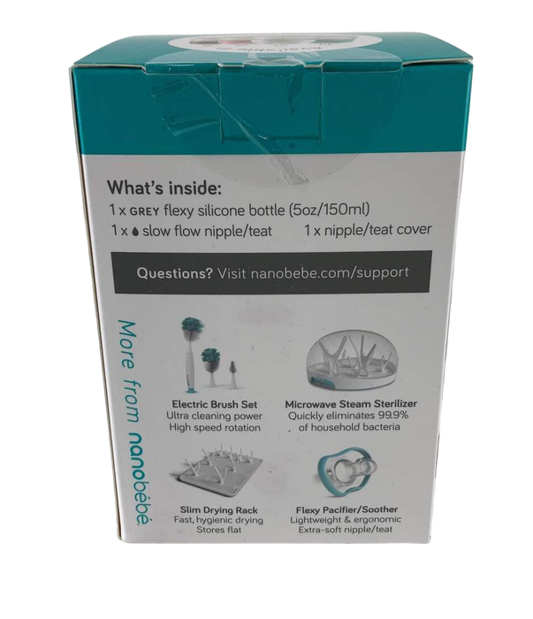 Shop Nanobébé Flexy Silicone Baby Bottle, 5oz, Grey at Goodbuygears