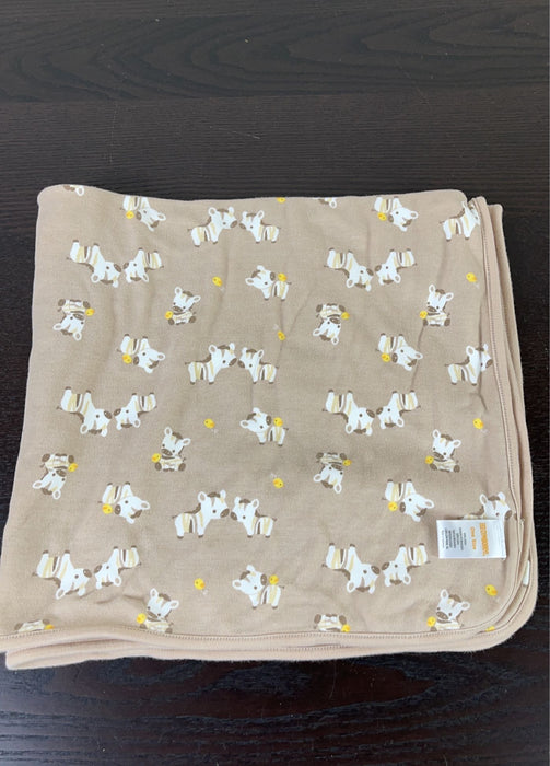 used Gymboree Reversible Blanket, Beige with Zebra’s