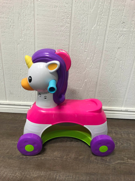 secondhand Fisher Price Push And Flutter Unicorn