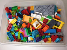 used BUNDLE Duplo Blocks, In Container