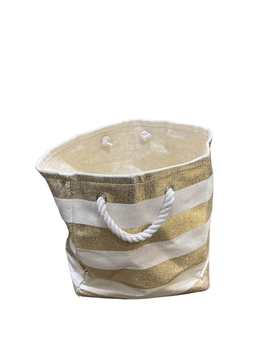 secondhand DII Woven Striped Storage Bin