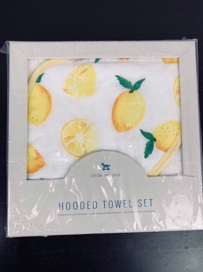 used Little Unicorn Hooded Towel Set, Lemon
