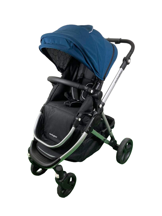 Shop Mockingbird Single 2.0 Stroller, 2023, Silver with Black Leather, Windowpane, Sea at Goodbuygears