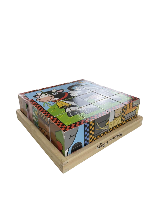 secondhand Melissa & Doug Cube Puzzle, Farm