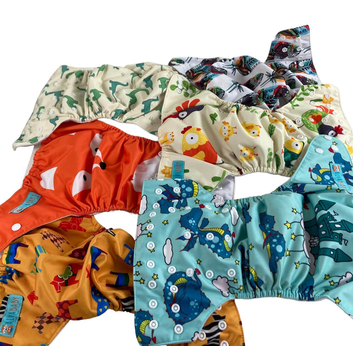 used Alva Baby One Size Adjustable Cloth Diapers