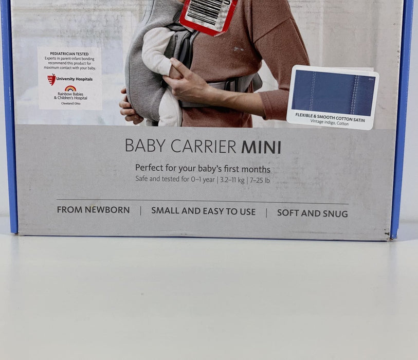 Shop BabyBjorn Baby Carrier Mini, Vintage Indigo Cotton at Goodbuygears