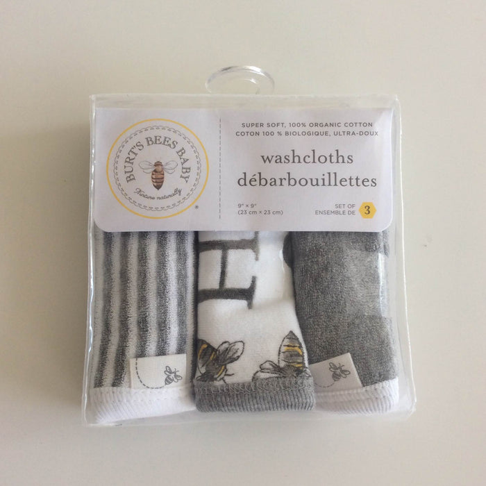 used Burt's Bees Baby WashCloths 3 Pack
