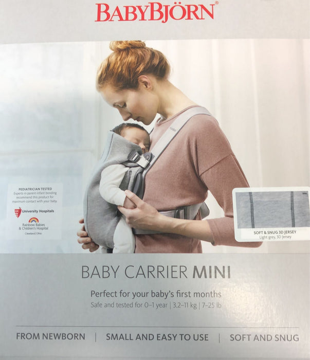 Shop BabyBjorn Baby Carrier Mini, Light Grey 3D Jersey at Goodbuygears