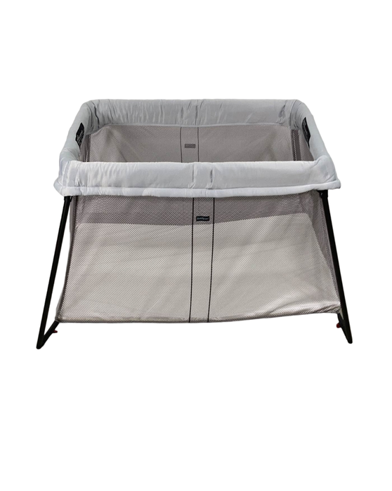 Shop BabyBjorn Travel Crib Light Bundle with Fitted Sheet, Silver at Goodbuygears