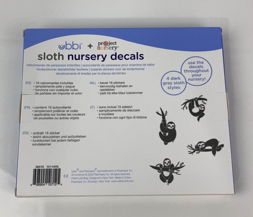 Shop Ubbi Diaper Pail Decals, Sloth at Goodbuygears