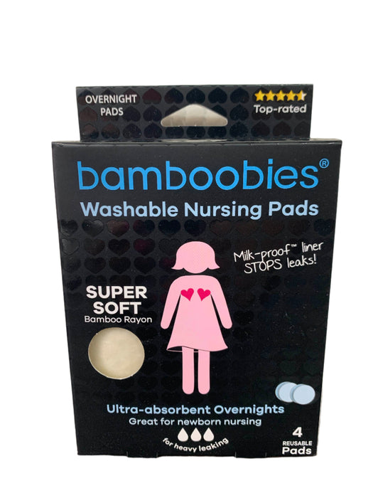 used Bamboobies Overnight Washable Nursing Pads, 2 Pairs