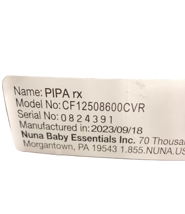 Shop Nuna PIPA rx Infant Car Seat with RELX Base, 2023, Caviar at Goodbuygears