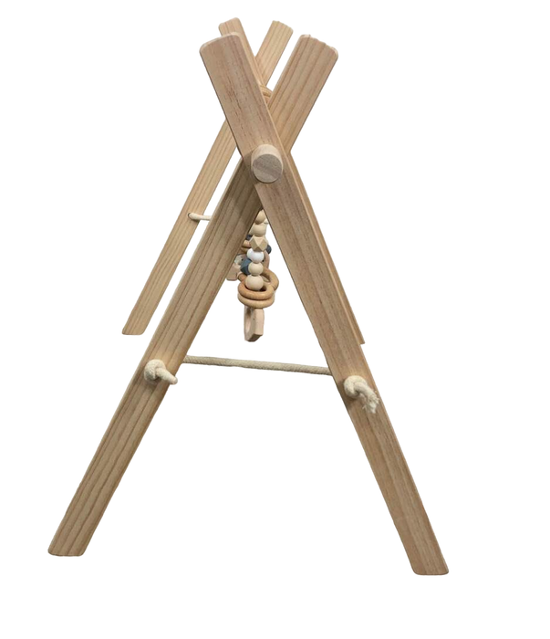 Shop Poppyseed Play Wooden Baby Gym, Natural Wood w/ Gray Toys at Goodbuygears