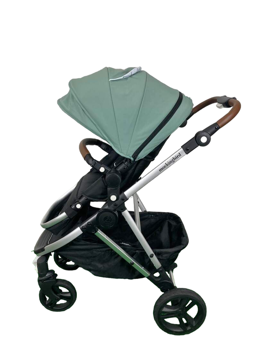 Shop Mockingbird Single 2.0 Stroller, Silver with Penny Leather, 2023, Windowpane, Sage at Goodbuygears