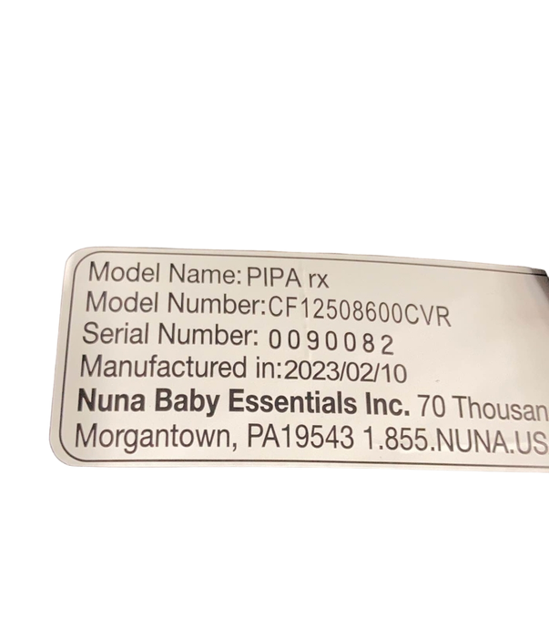 Shop Nuna PIPA rx Infant Car Seat with RELX Base, 2023, Caviar at Goodbuygears