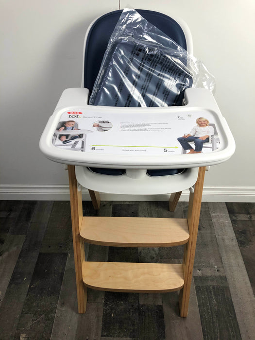 used OXO Tot Sprout High Chair, Navy/Birch
