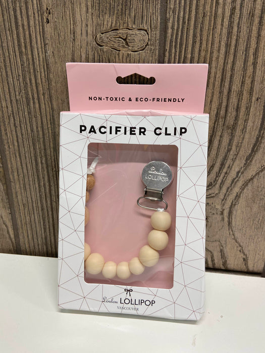 used LouLou Lollipop Pacifier Clip, Colorblock Wood